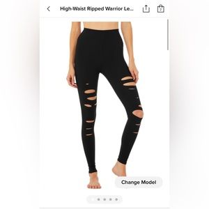 ALO Yoga High-Waist Ripped Warrior Leggings